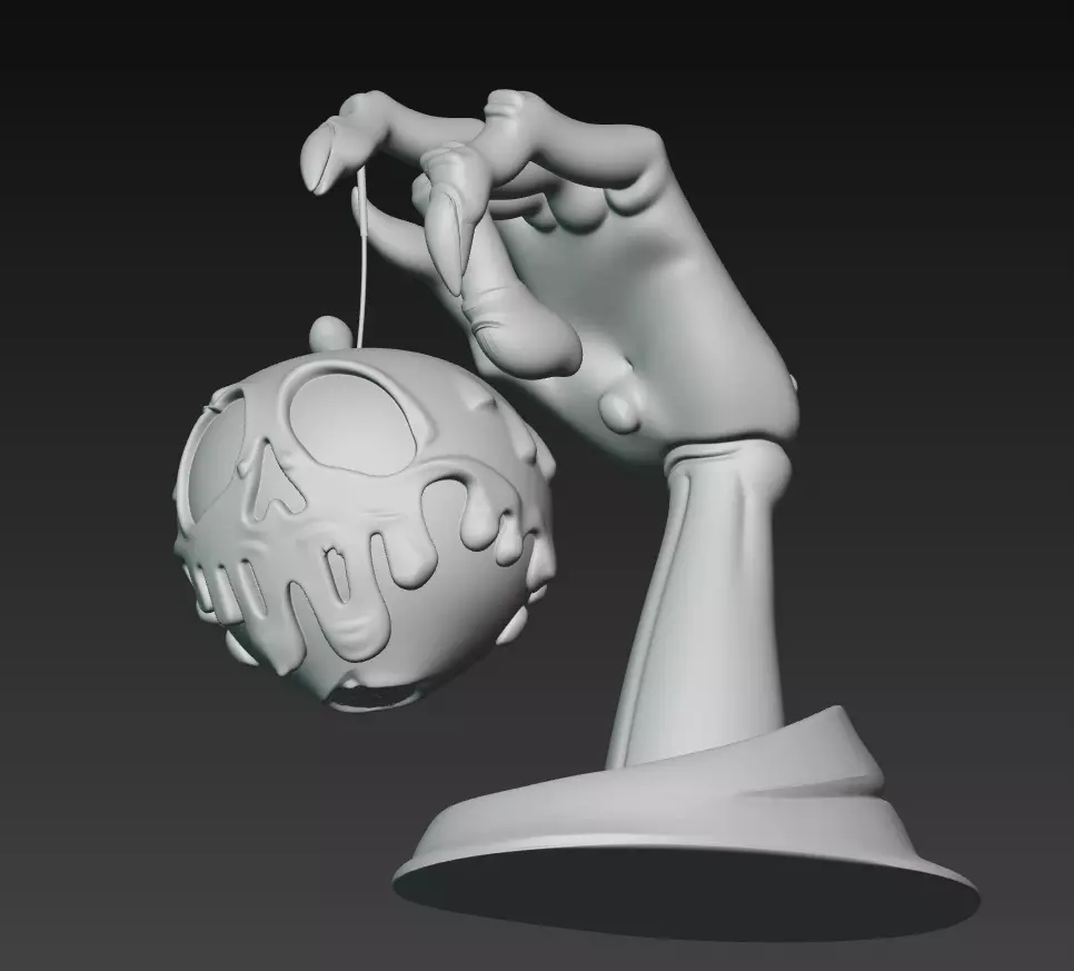 Poisoned Apple Hand - Horror Fantasy 3D Sculpture 3D print model_7