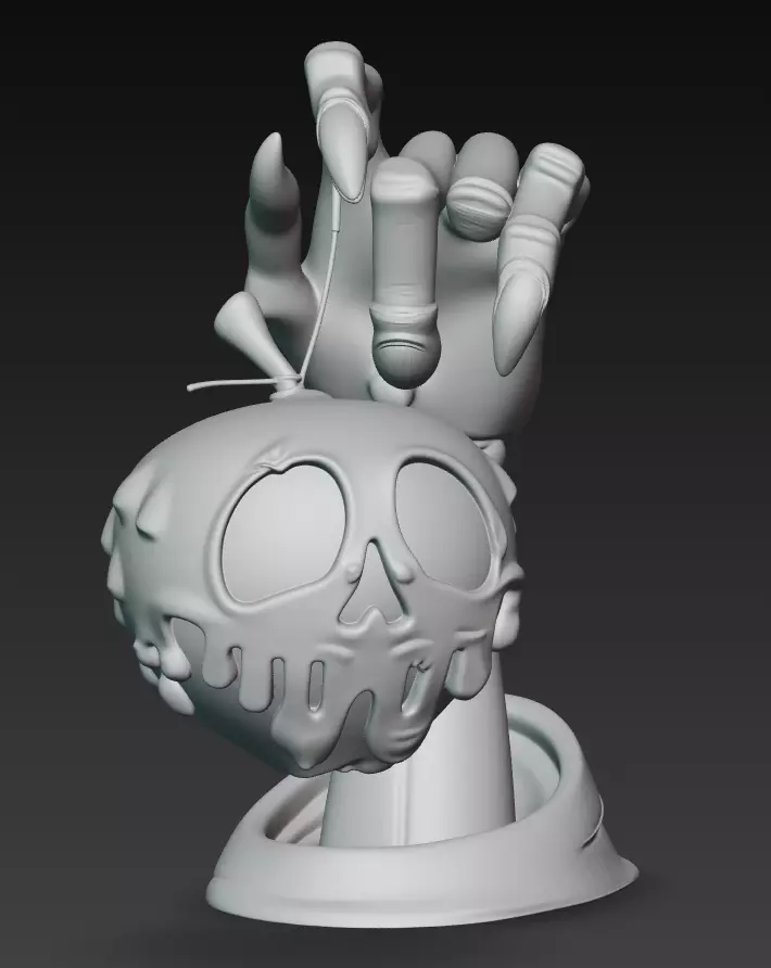 Poisoned Apple Hand - Horror Fantasy 3D Sculpture 3D print model_8