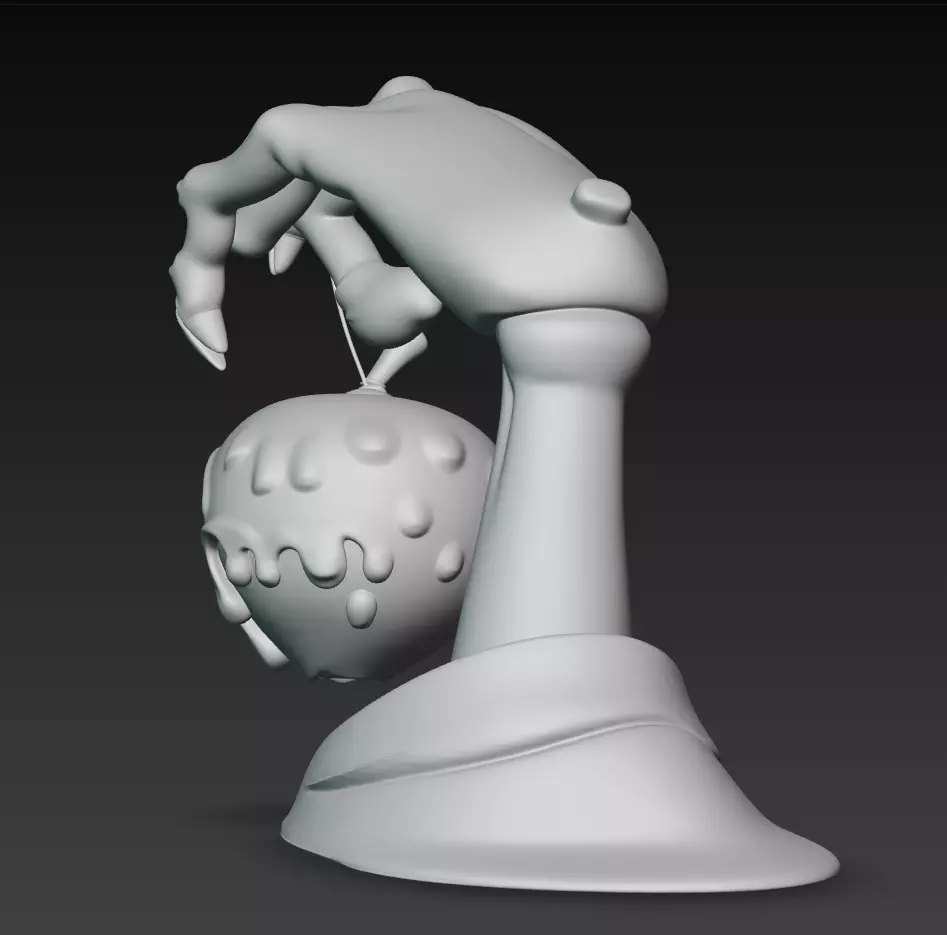 Poisoned Apple Hand - Horror Fantasy 3D Sculpture 3D print model_9