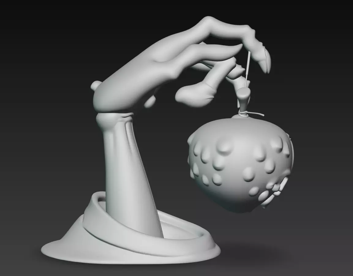 Poisoned Apple Hand - Horror Fantasy 3D Sculpture 3D print model_6