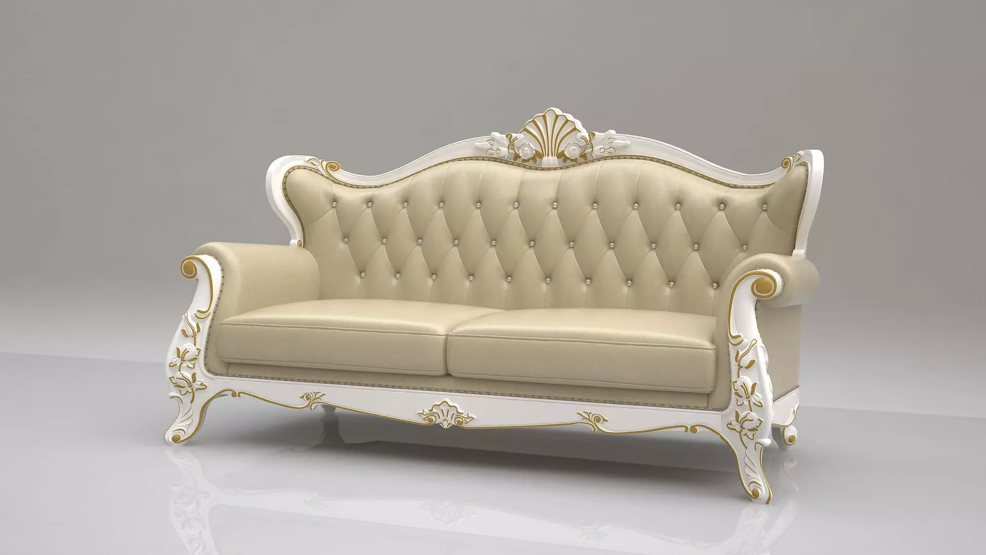 European bed model 3D model_0
