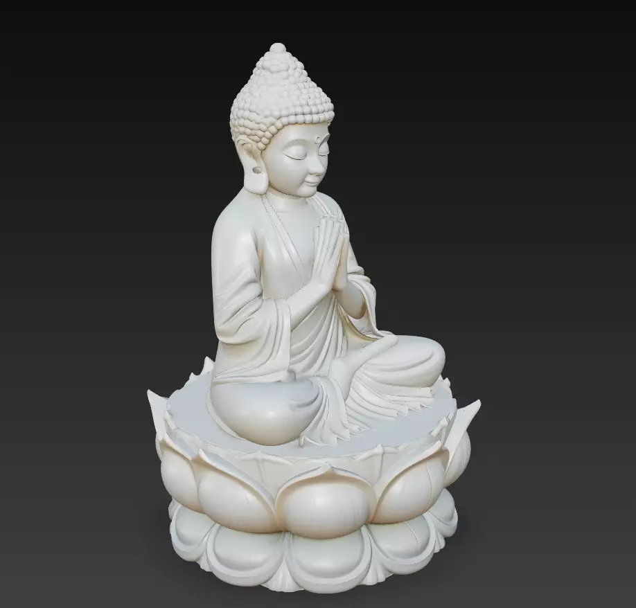 Lotus Serenity Buddha - Meditative Peace Sculpture 3D Model 3D print model_3