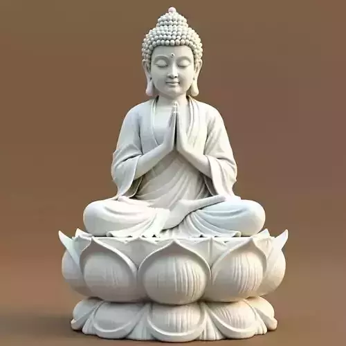 Lotus Serenity Buddha - Meditative Peace Sculpture 3D Model 3D print model