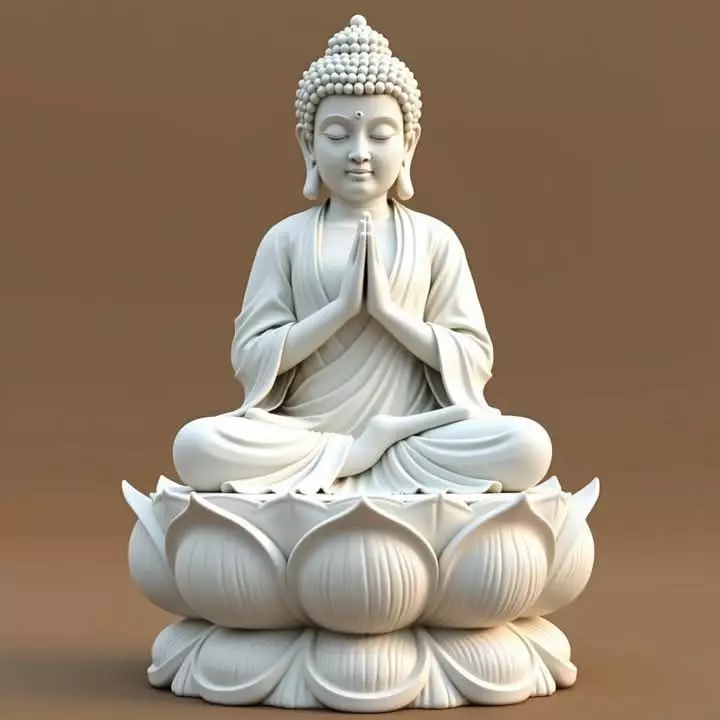 Lotus Serenity Buddha - Meditative Peace Sculpture 3D Model 3D print model_0