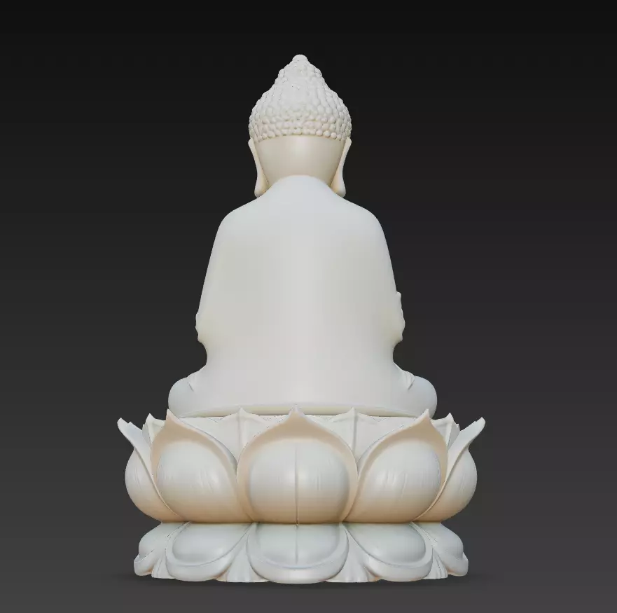 Lotus Serenity Buddha - Meditative Peace Sculpture 3D Model 3D print model_4