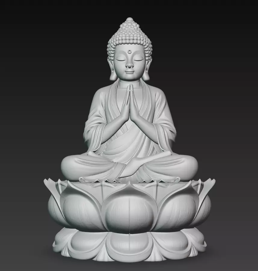 Lotus Serenity Buddha - Meditative Peace Sculpture 3D Model 3D print model_8