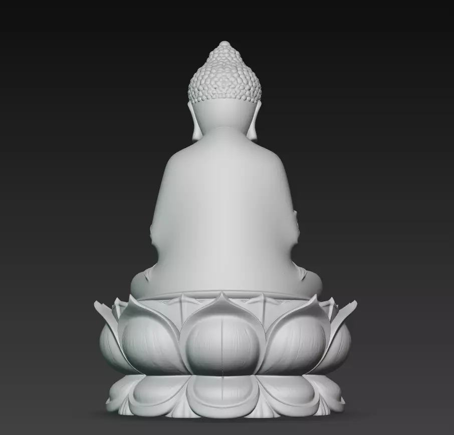 Lotus Serenity Buddha - Meditative Peace Sculpture 3D Model 3D print model_6