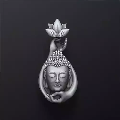 Lotus Harmony Buddha - Minimal Zen Wall Sculpture 3D Model 3D print model