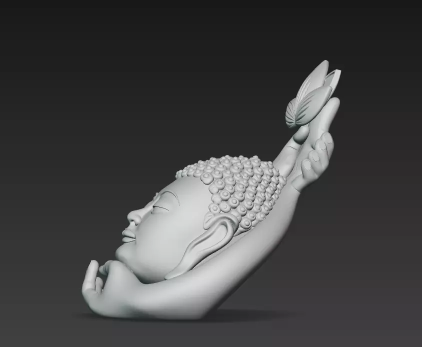 Lotus Harmony Buddha - Minimal Zen Wall Sculpture 3D Model 3D print model_3