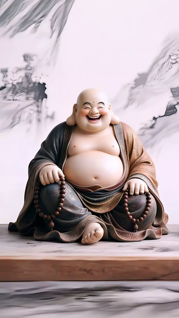 Laughing Buddha - Serenity Sculpture 3D Model 3D print model_0