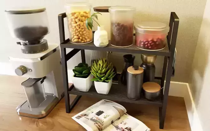  Coffee Rack Organizer 3D Model Ready for Print and Production