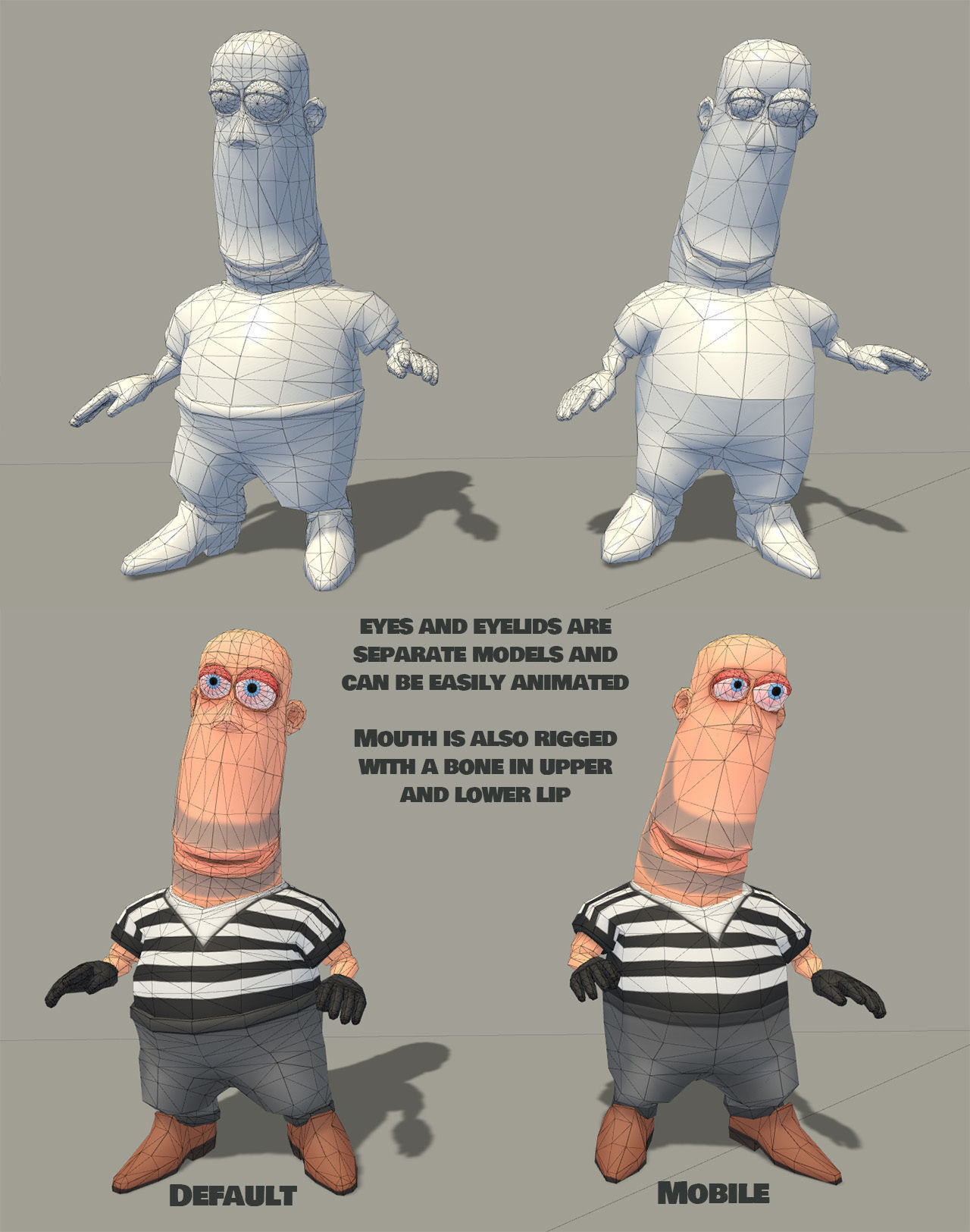 Cartoon Character - Low Poly Low-poly 3D model_22