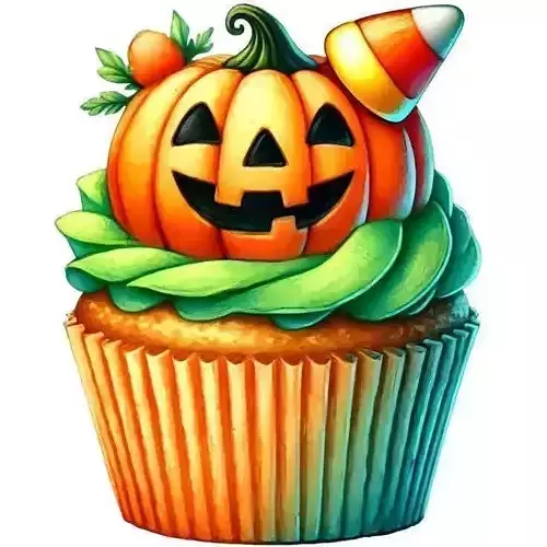 Pumpkin Candy Cupcake - Halloween Sweet Sculpture