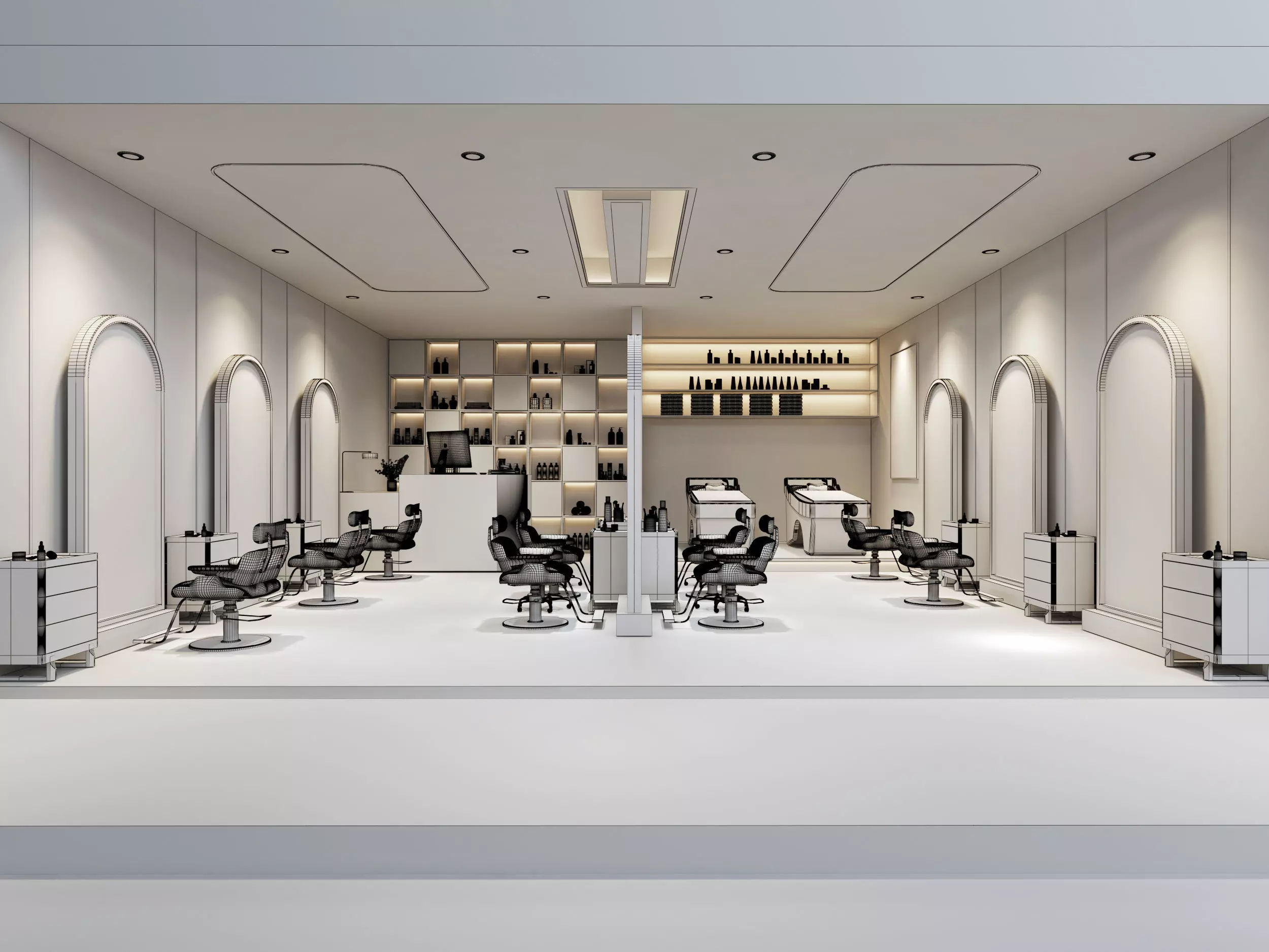 barbershop Low-poly 3D model_3
