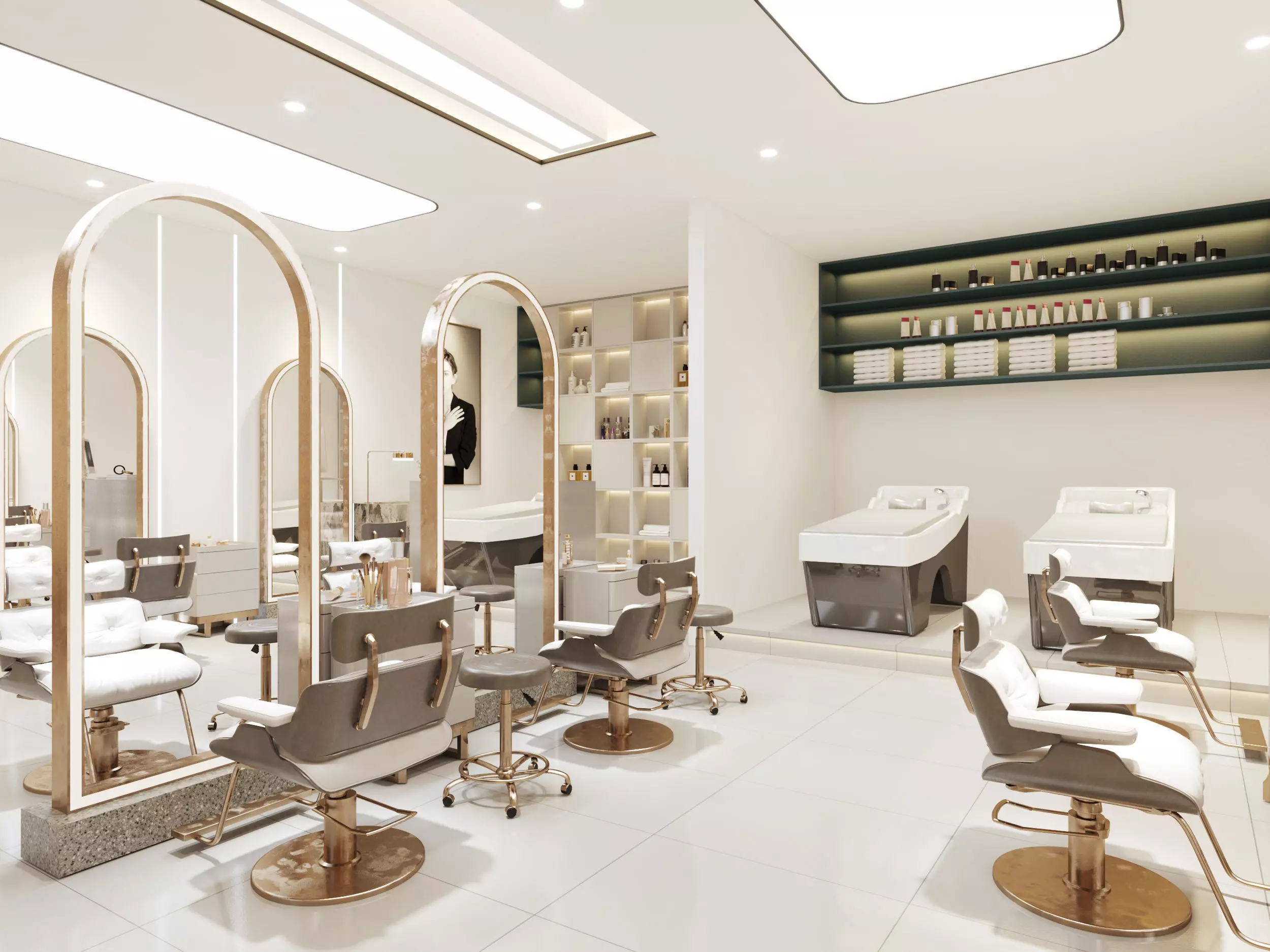 barbershop Low-poly 3D model_2