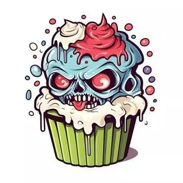 Zombie Frosting Cupcake - Horror Dessert Collectible Sculpture 3D print model