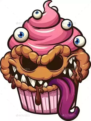 Eyebite Cupcake - Mutant Pastry Creature Sculpture