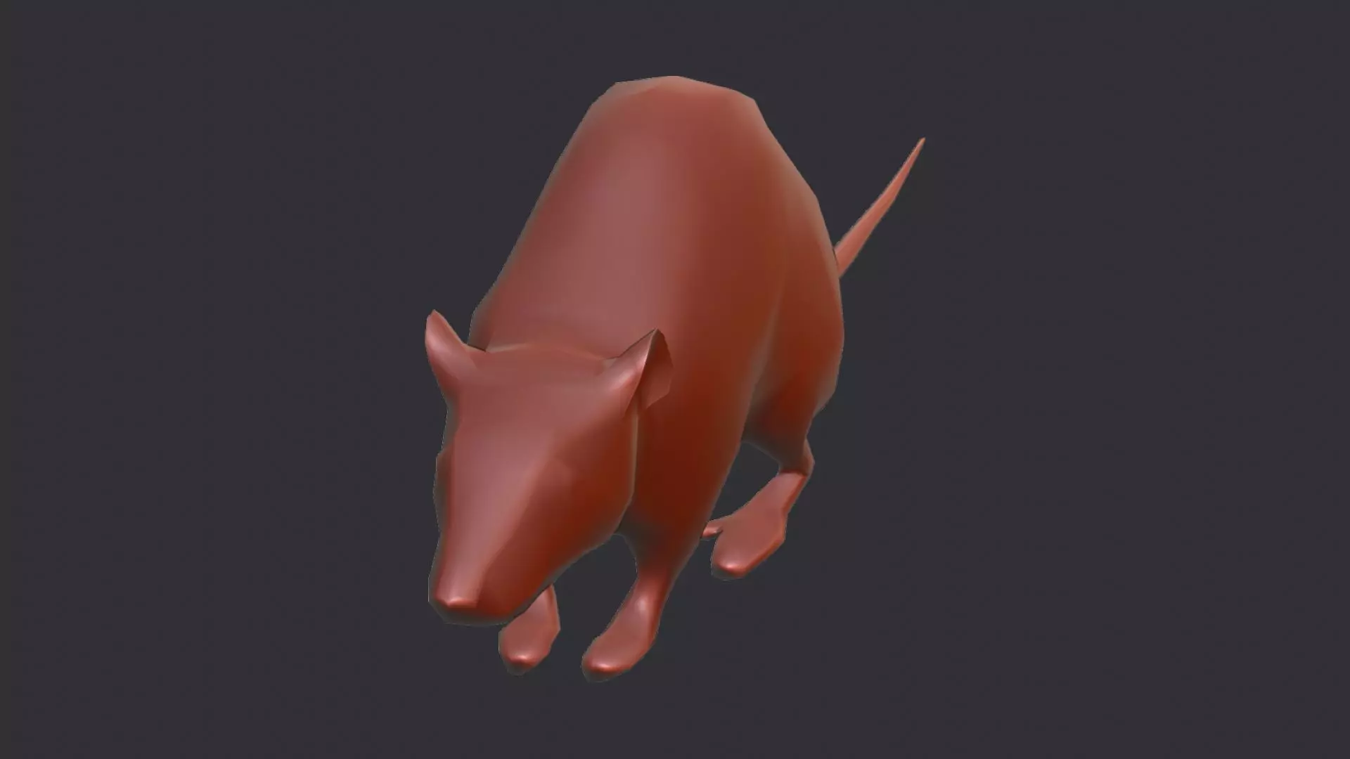 Zombie Rat Creature Asset Low-poly 3D model_6