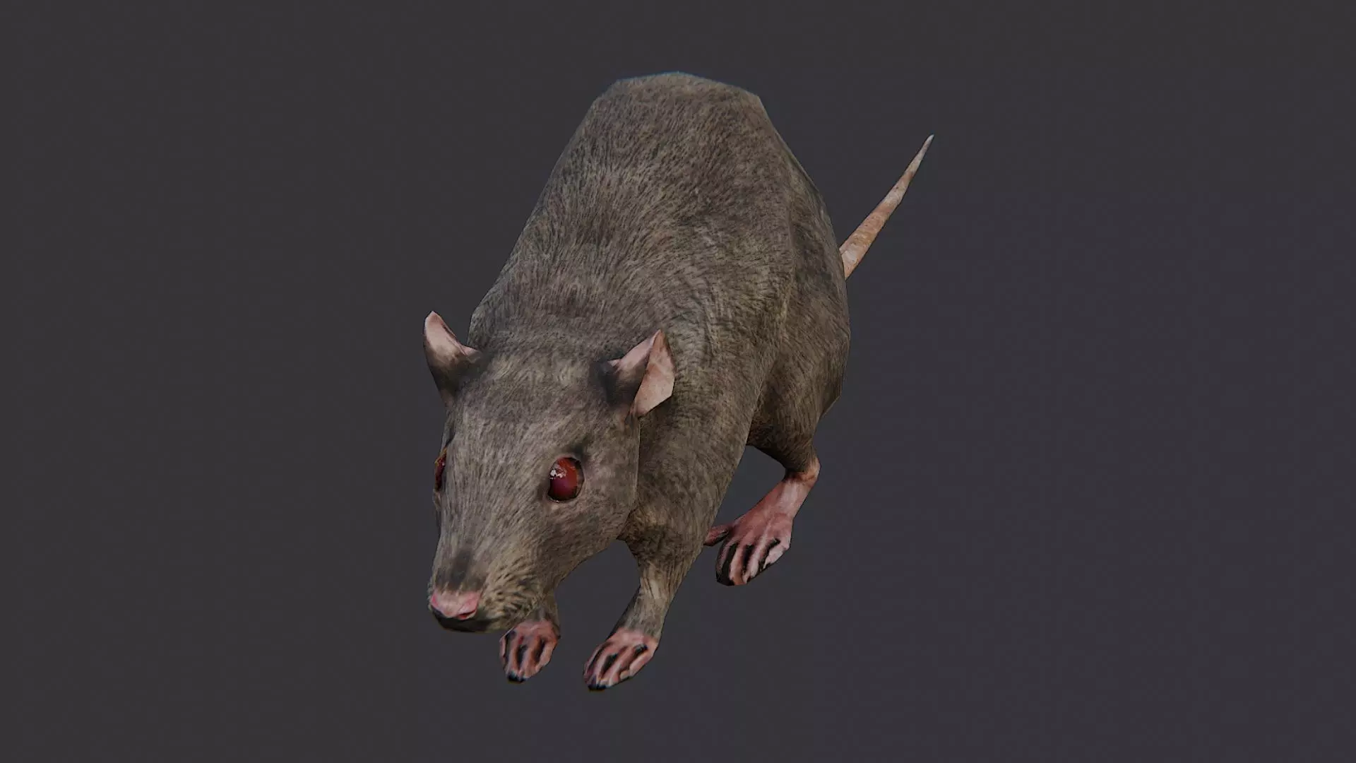Zombie Rat Creature Asset Low-poly 3D model_0