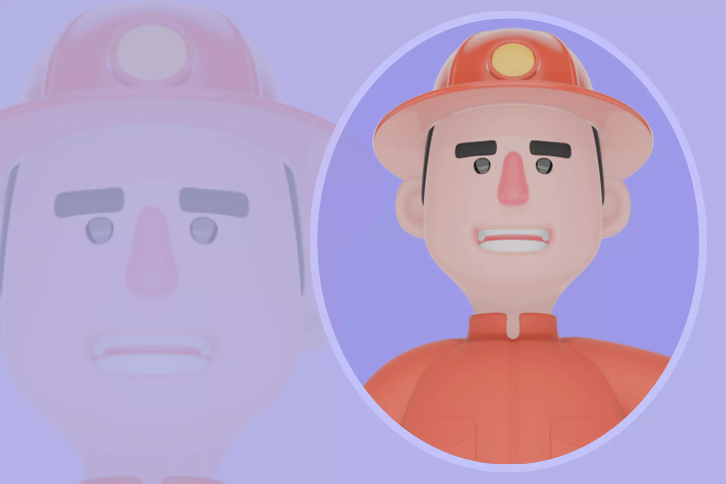 Stylized 3D Firefighter Holding Firetruck Model - Cartoon Man 3D model_0