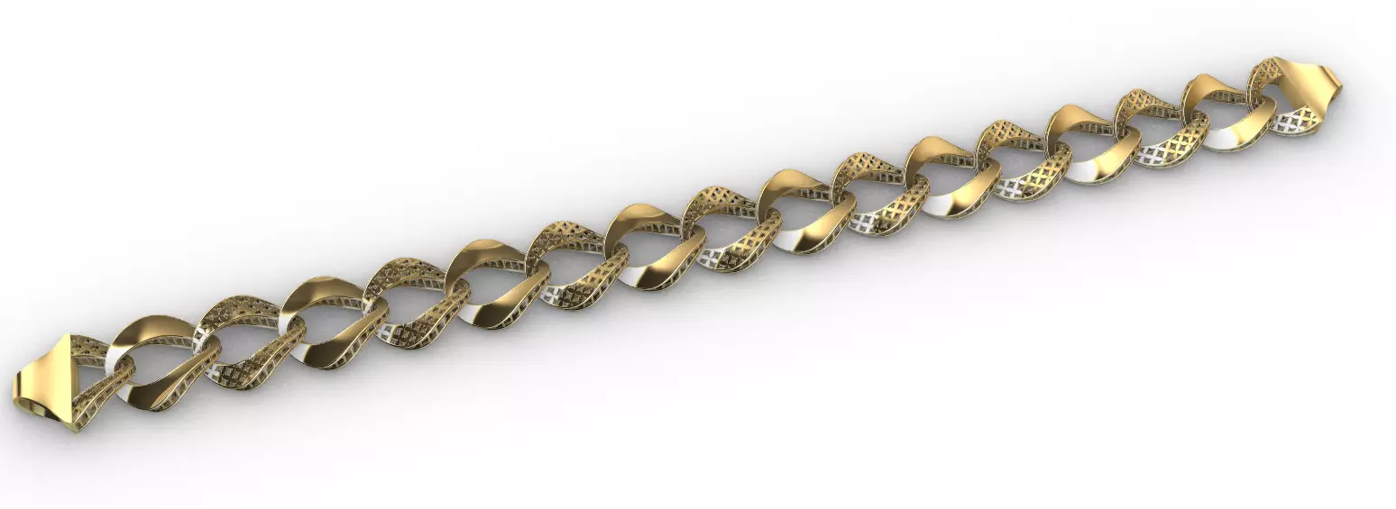 Gold bracelet chains new collection 51-60 3D print model 3D 3D print model_4