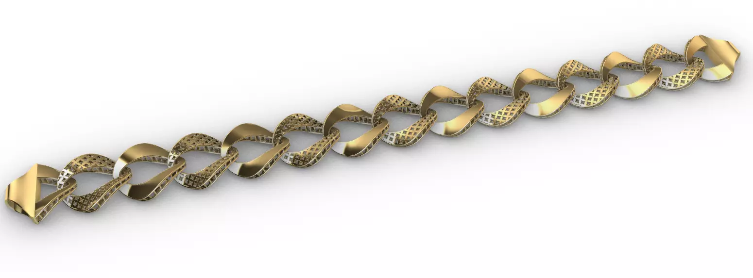 Gold bracelet chains new collection 51-60 3D print model 3D 3D print model_5