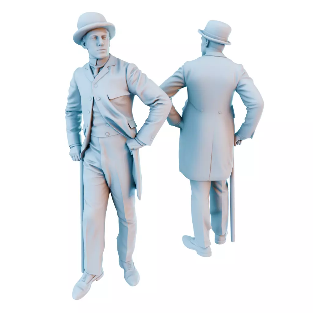 Victorian Man Train Model 3D print model_0
