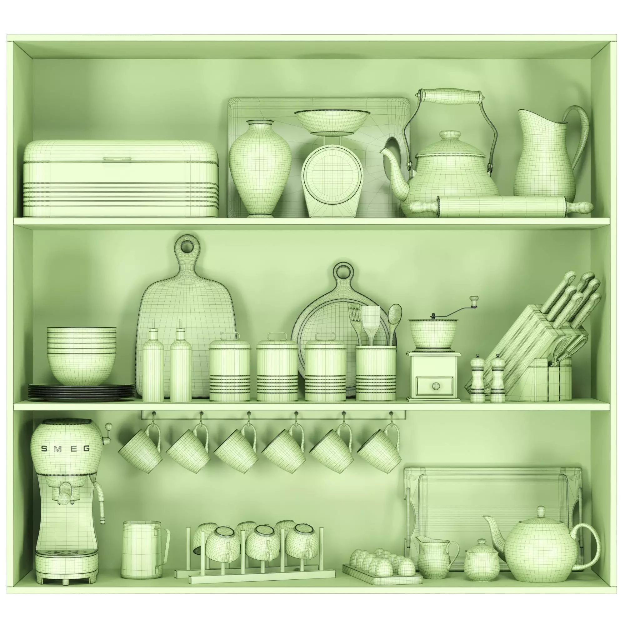 Kitchenware set 01 3D model_6