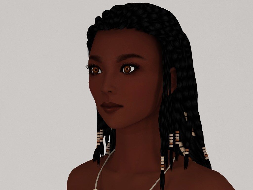 T pose rigged model of tribal girl Ashuna 3D model_2