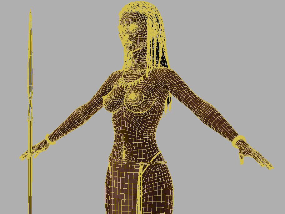 T pose rigged model of tribal girl Ashuna 3D model_8