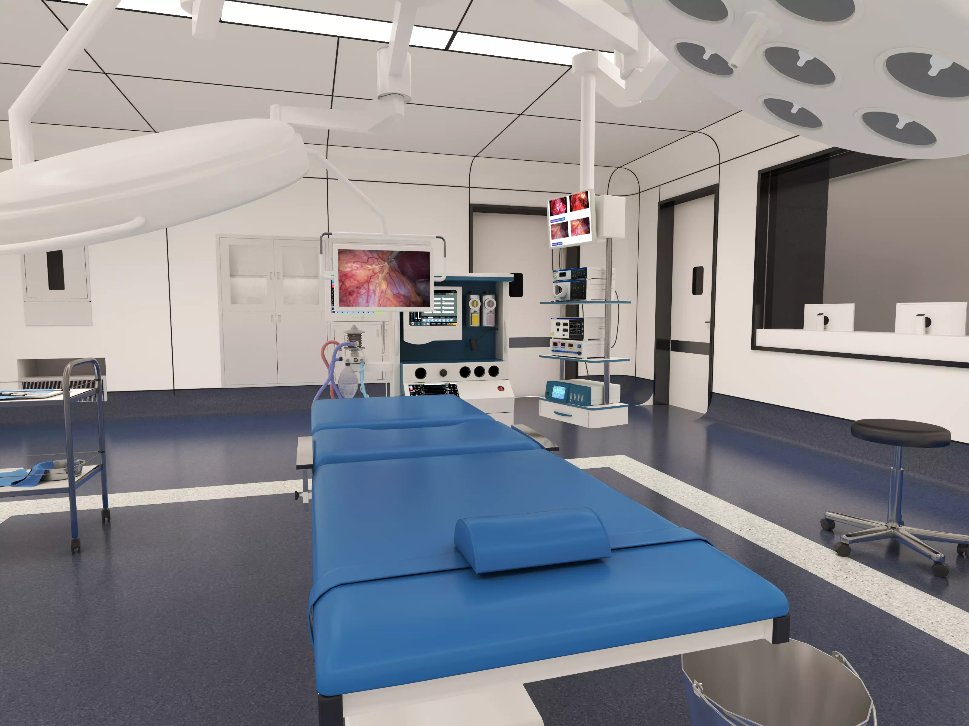 urgical operating room with equipment 3D model_11