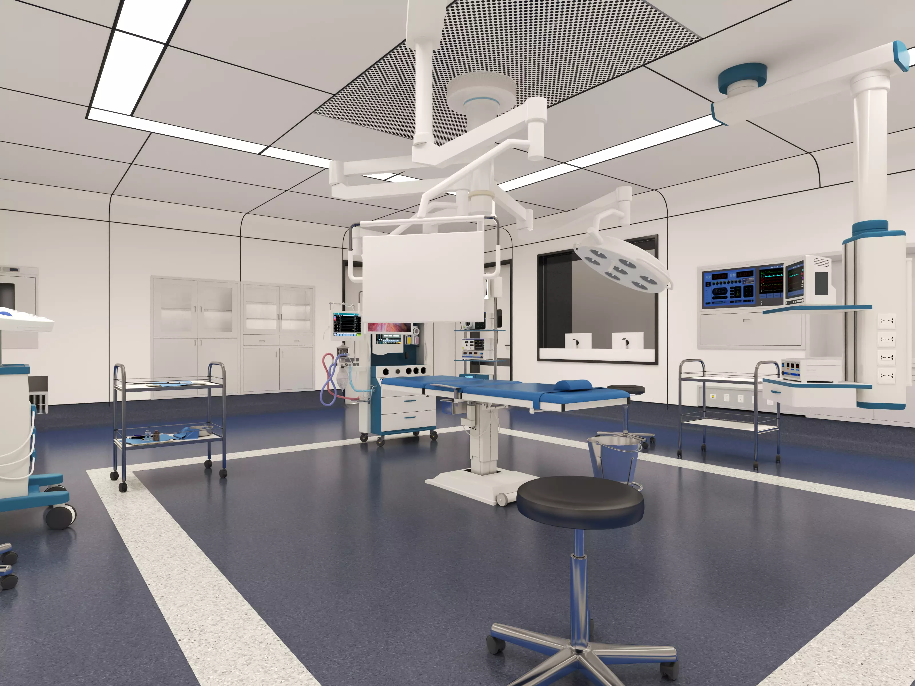 urgical operating room with equipment 3D model_3