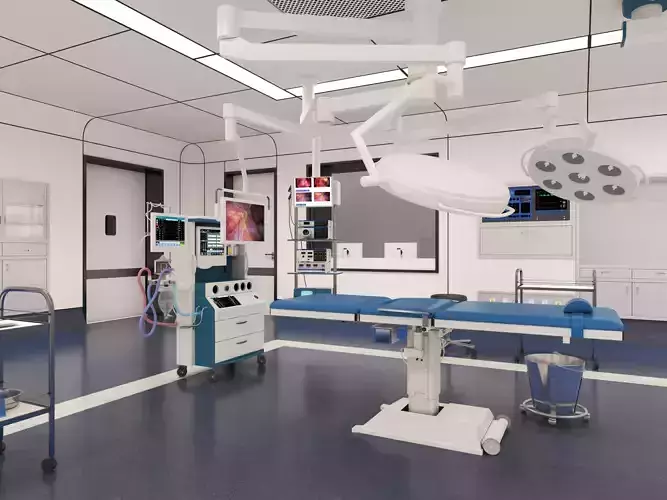 urgical operating room with equipment