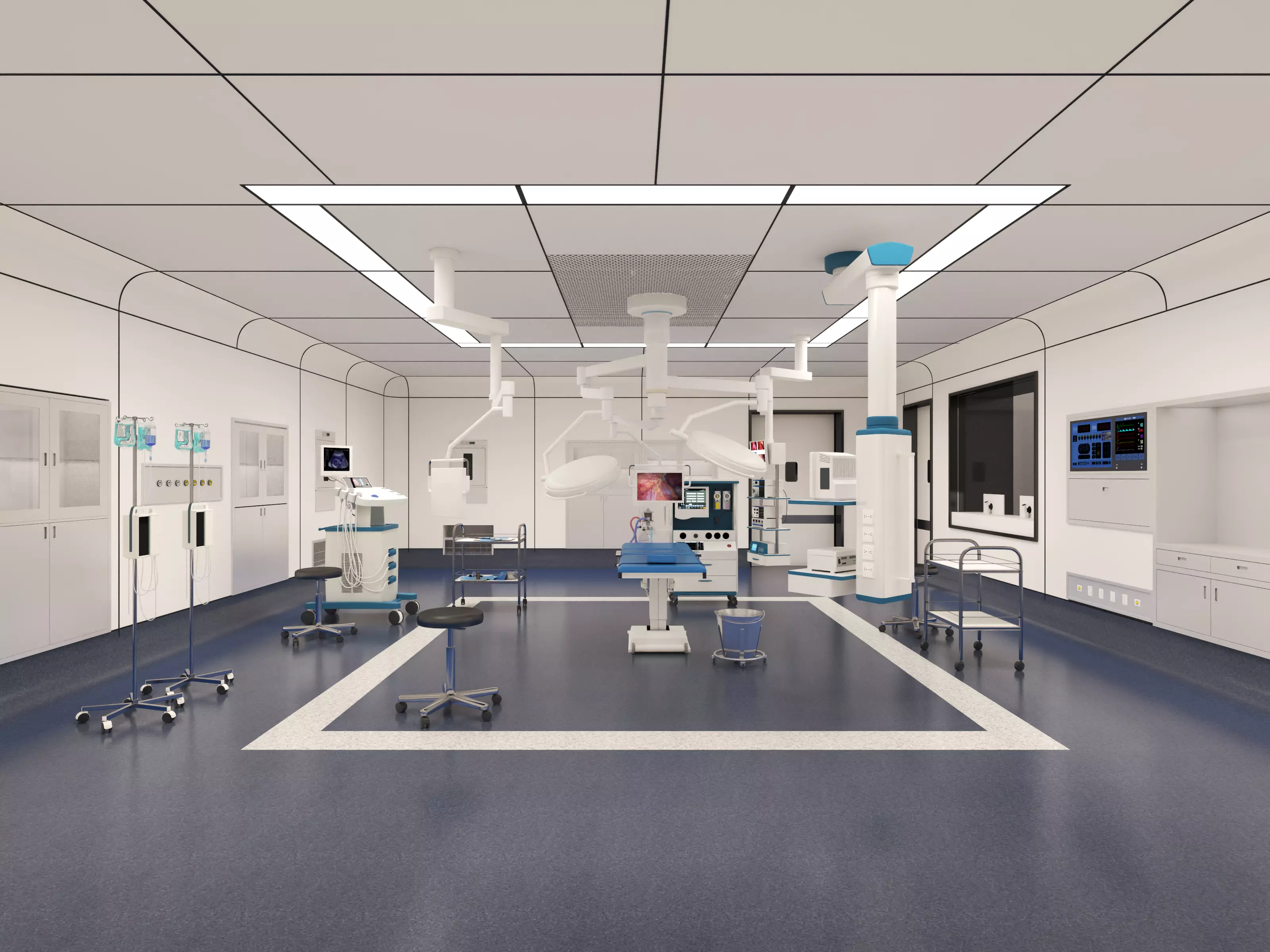 urgical operating room with equipment 3D model_1