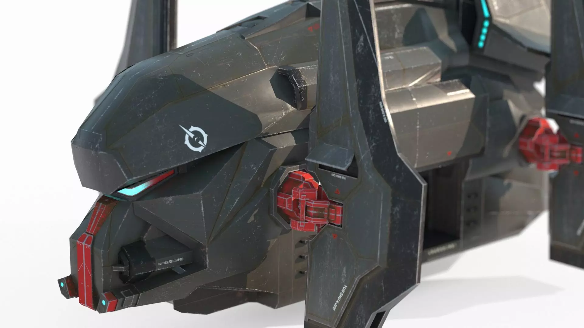 Future Sci-Fi Transport Aircraft 3D model_6