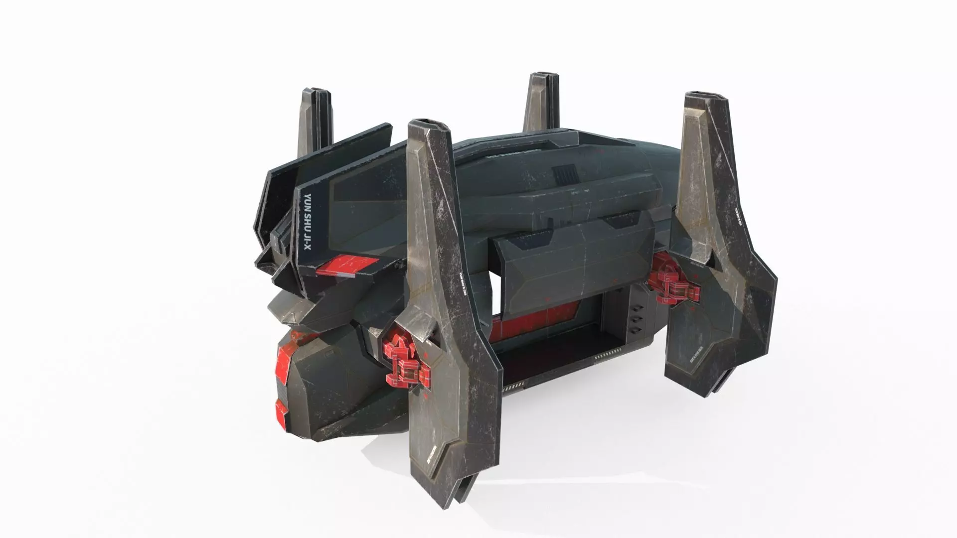 Future Sci-Fi Transport Aircraft 3D model_5