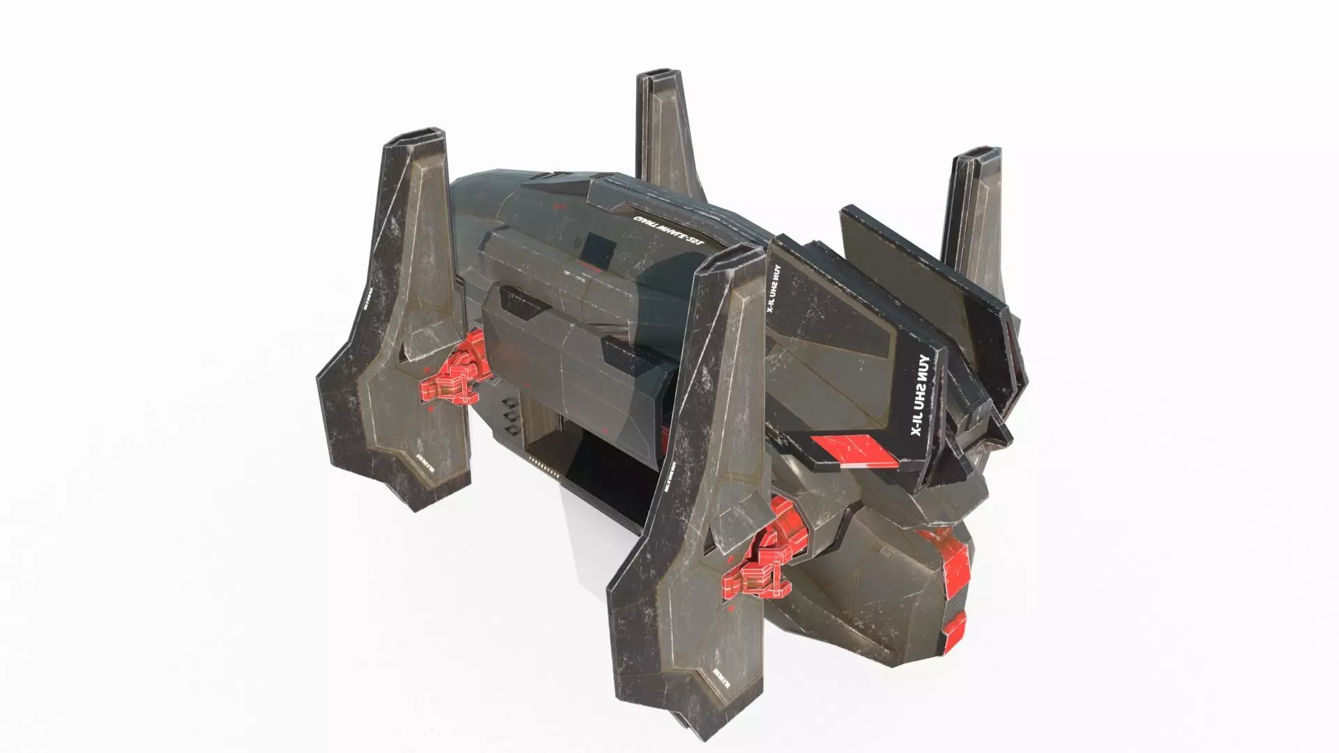 Future Sci-Fi Transport Aircraft 3D model_1