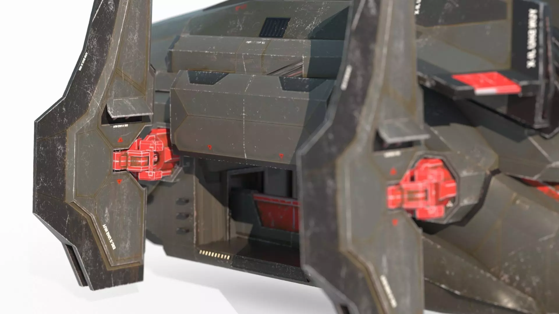 Future Sci-Fi Transport Aircraft 3D model_7