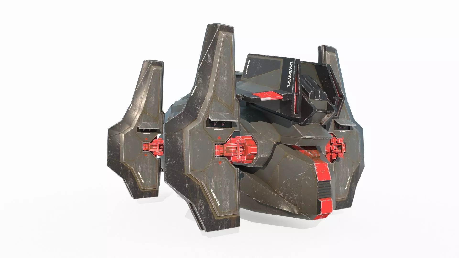 Future Sci-Fi Transport Aircraft 3D model_3