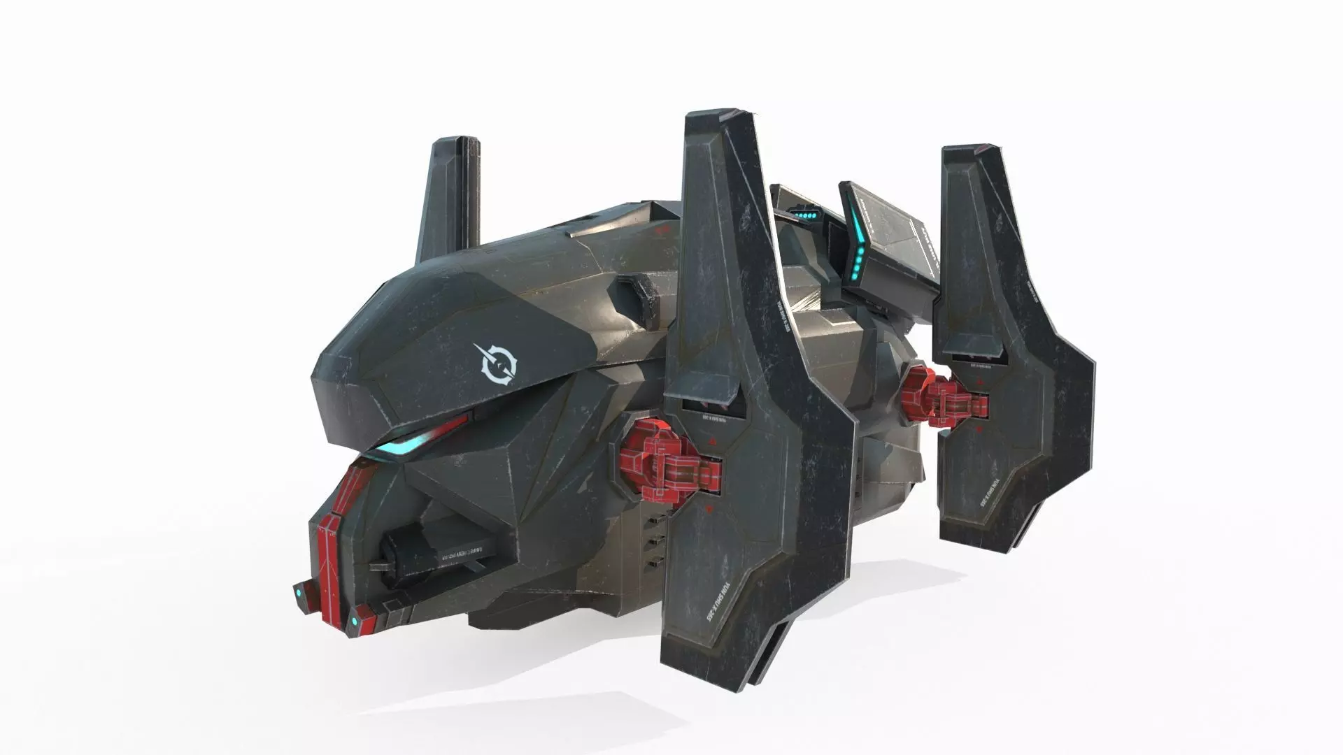 Future Sci-Fi Transport Aircraft 3D model_0