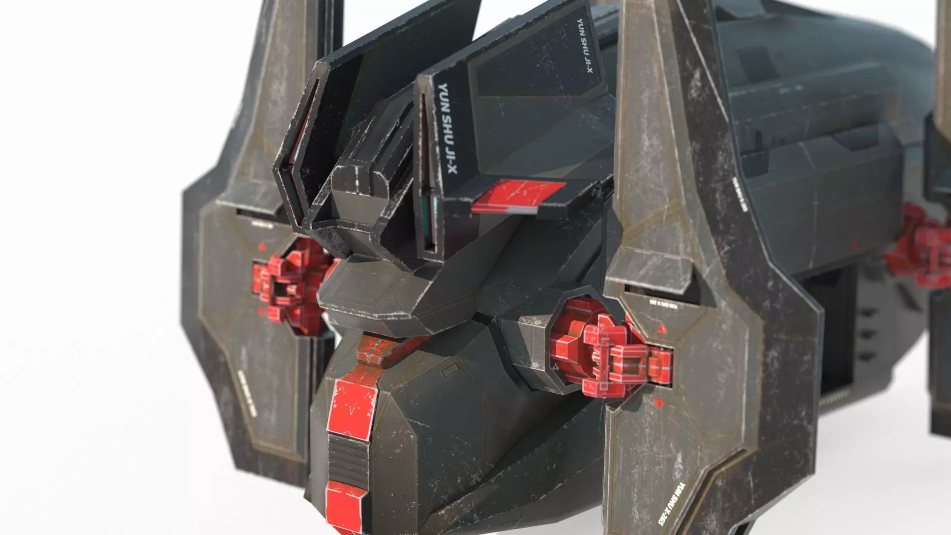 Future Sci-Fi Transport Aircraft 3D model_2