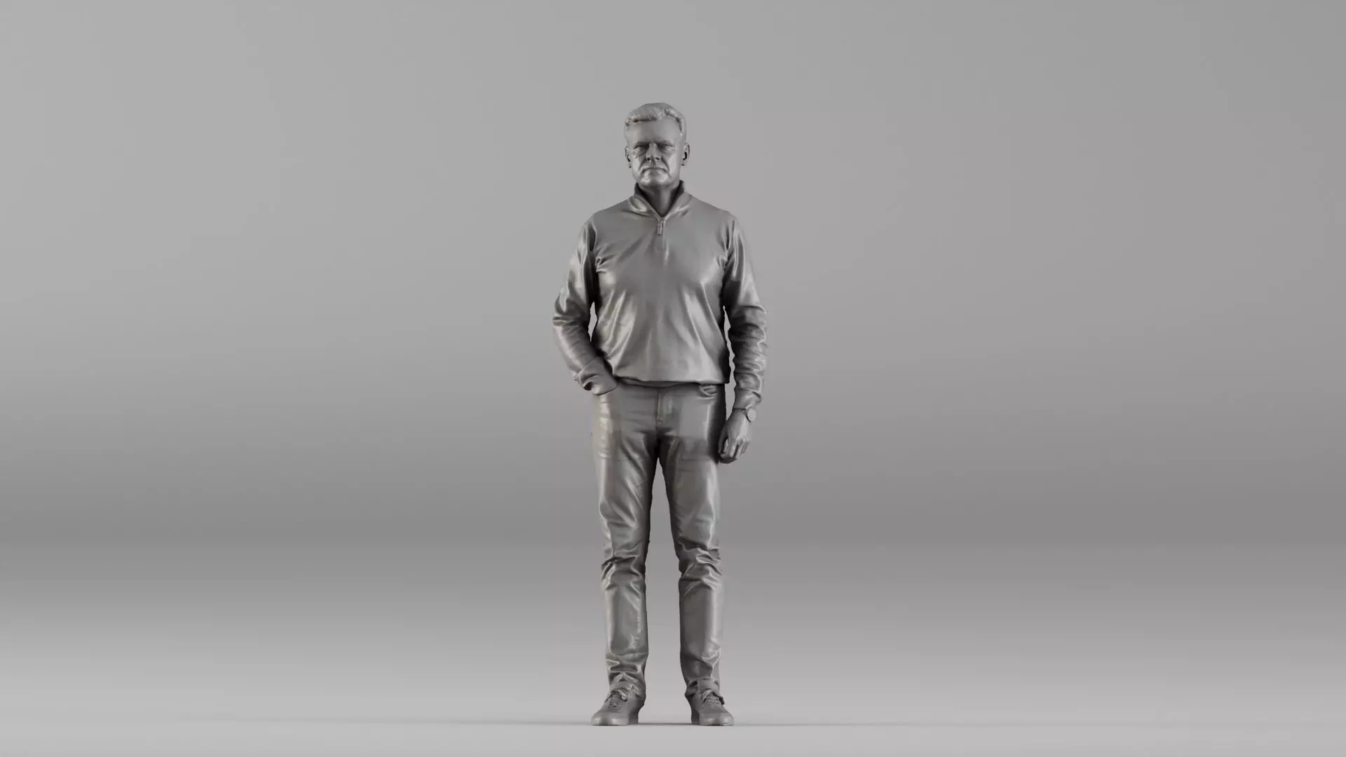 S00090 Standing Man in Casual Clothing 3D print model_0