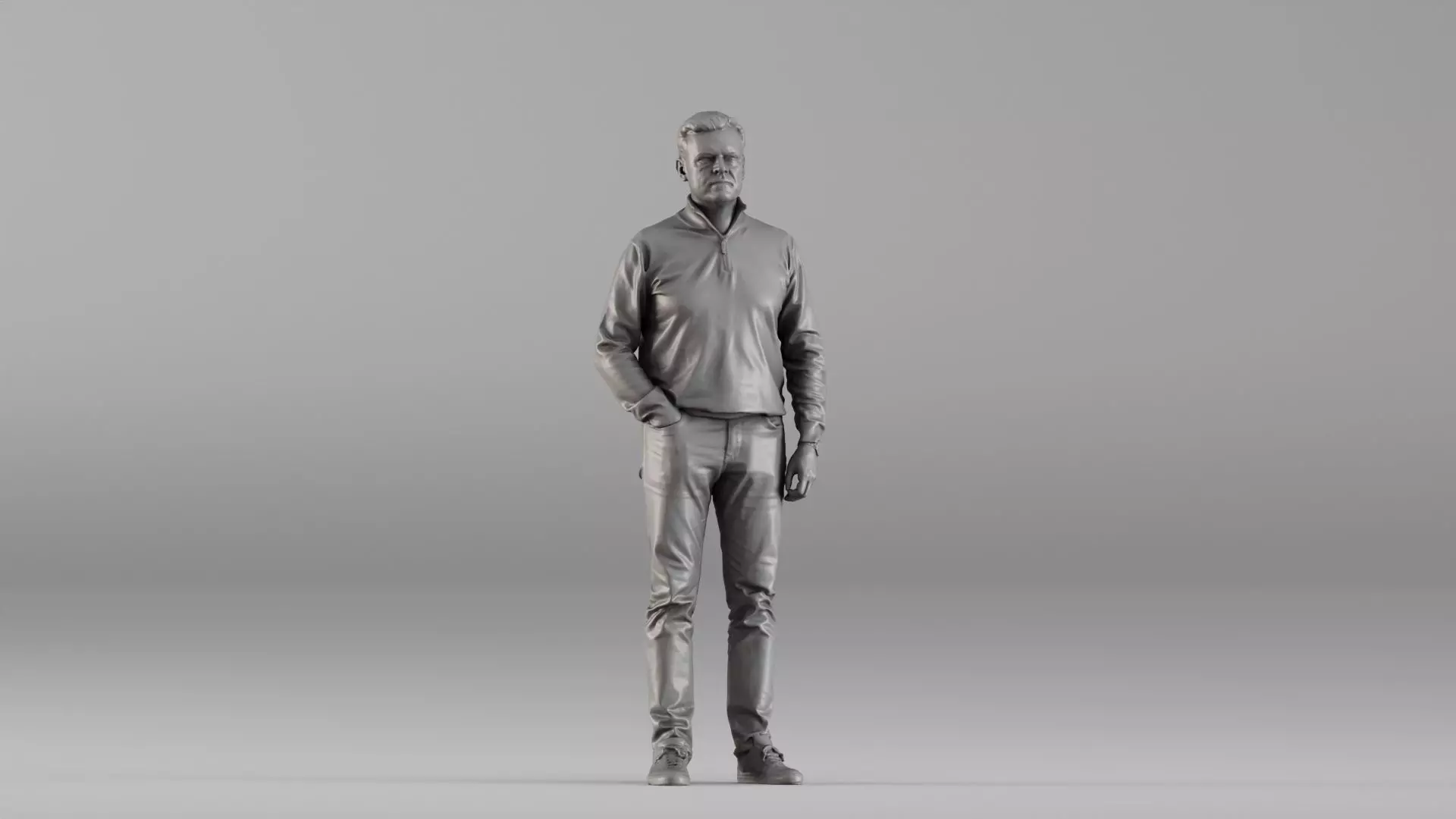 S00090 Standing Man in Casual Clothing 3D print model_2