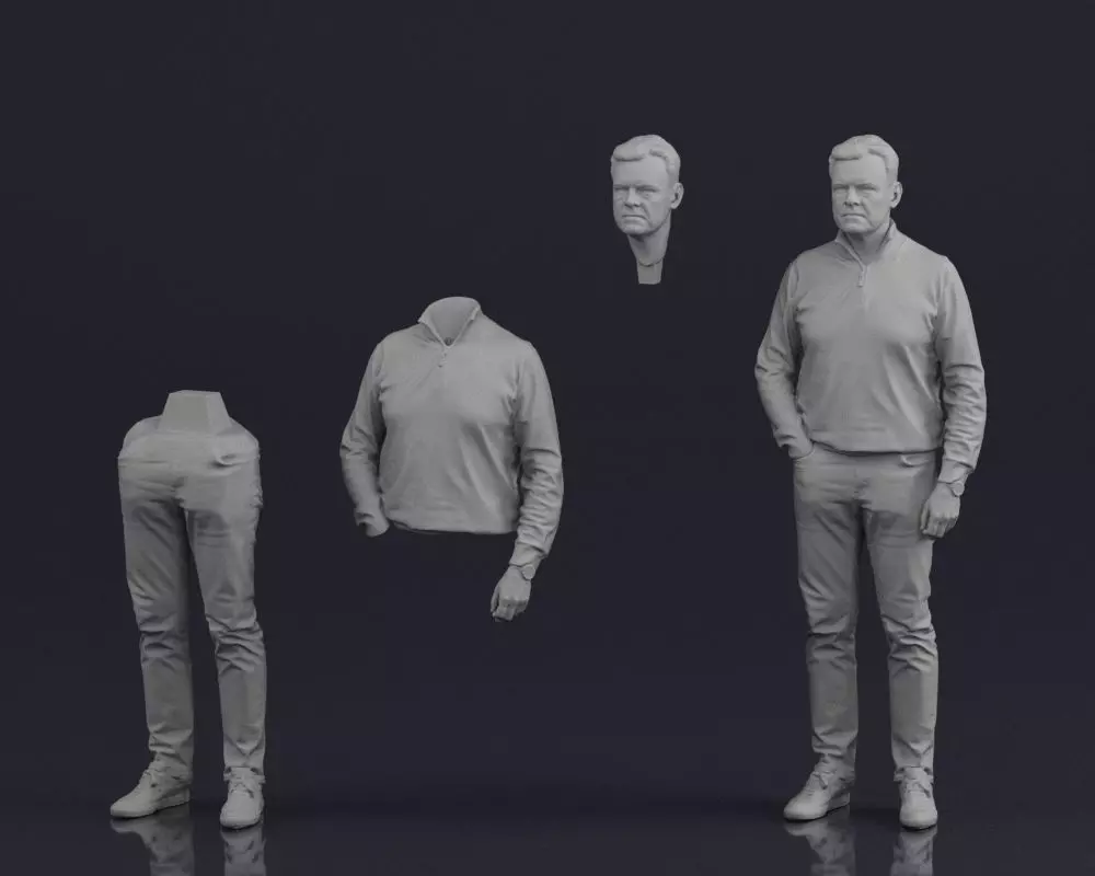 S00090 Standing Man in Casual Clothing 3D print model_8