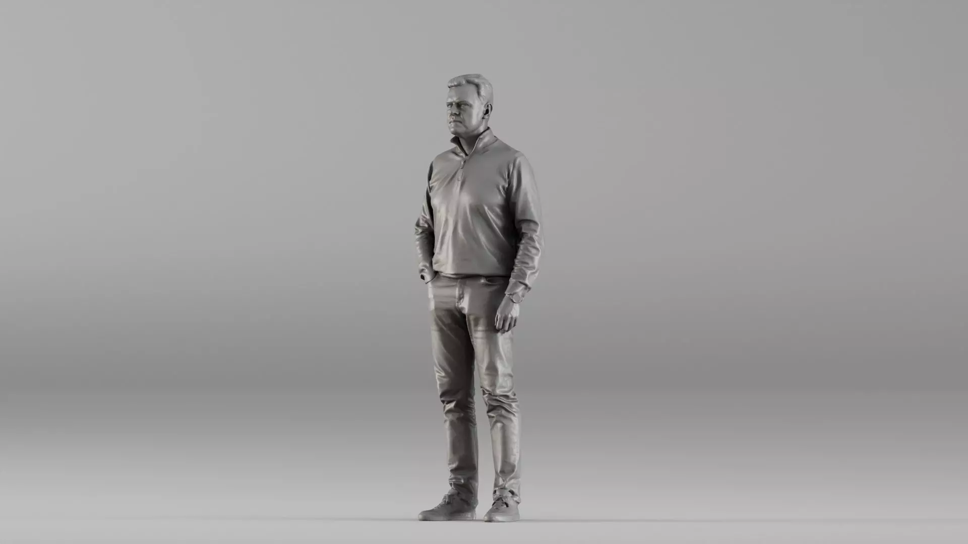 S00090 Standing Man in Casual Clothing 3D print model_7