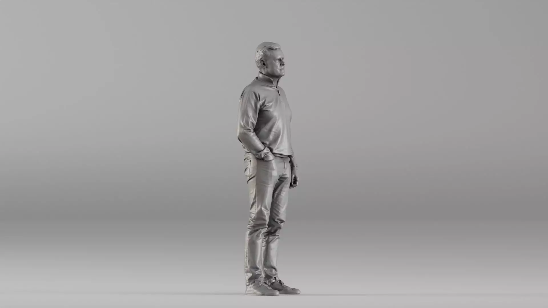 S00090 Standing Man in Casual Clothing 3D print model_3