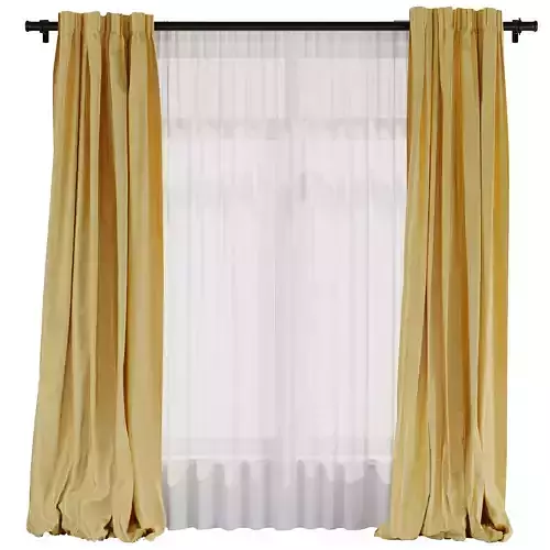 Curtain with rod 49 yellow curtain HBH 
