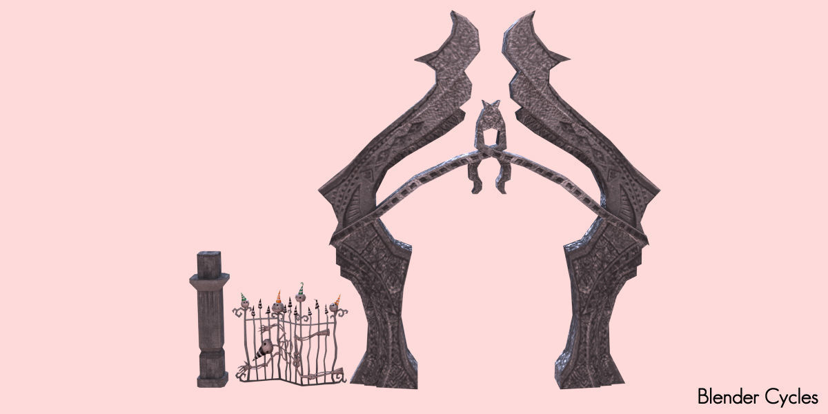 Halloween Graveyard  Low-poly 3D model_13