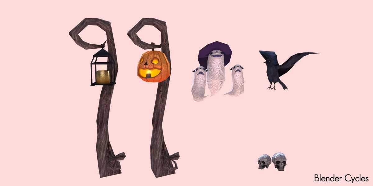 Halloween Graveyard  Low-poly 3D model_7