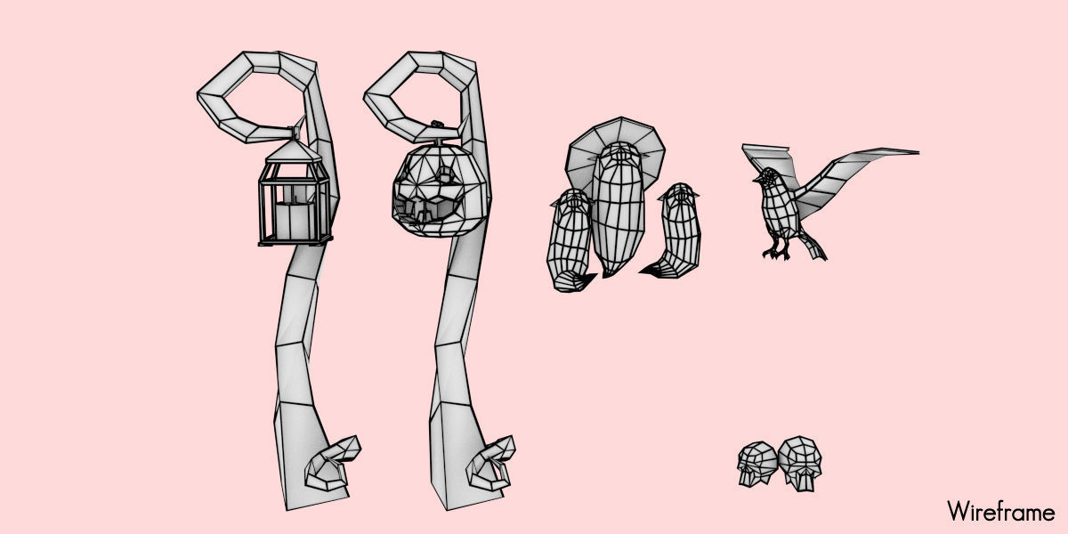 Halloween Graveyard  Low-poly 3D model_9